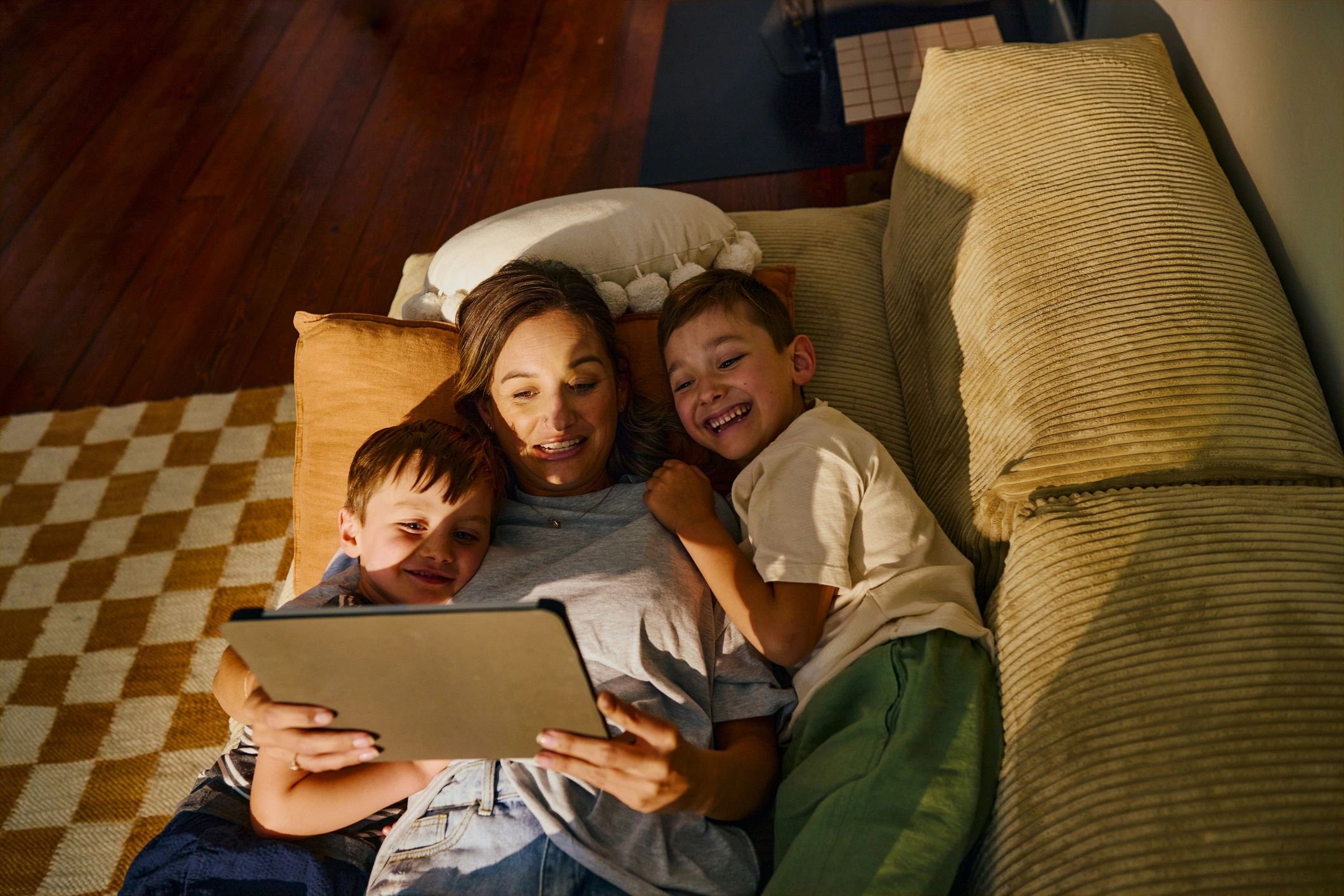 happy family learning together