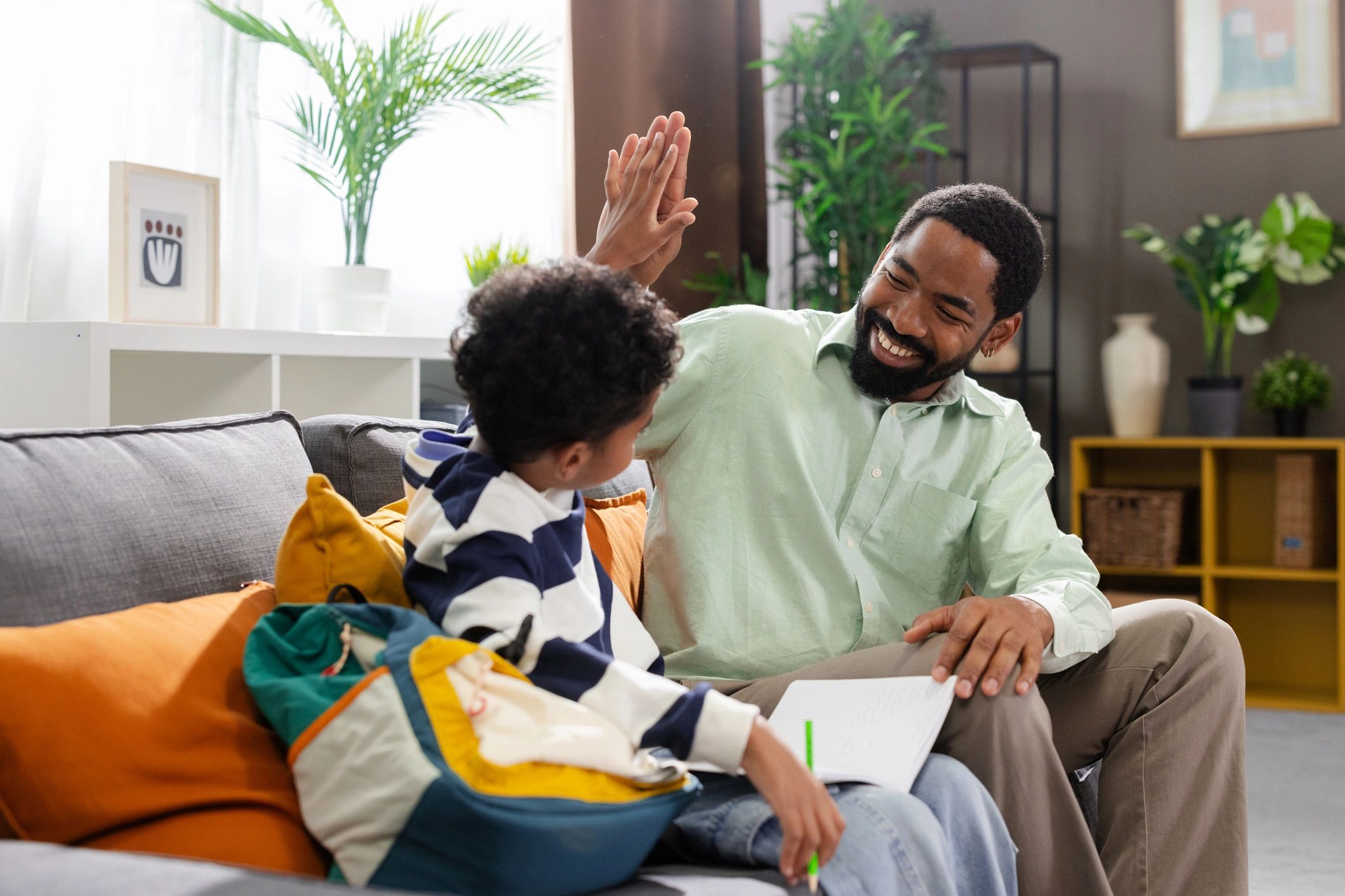 parent and child studying
